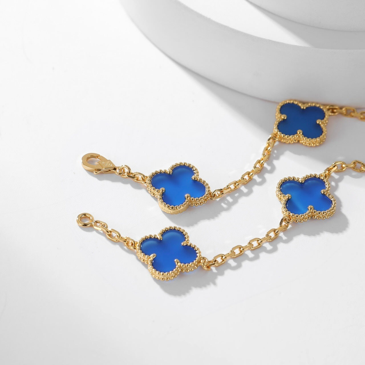 [Rose Jewellery]CLOVER 10 MOTIFS BLUE AGATE NECKLACE