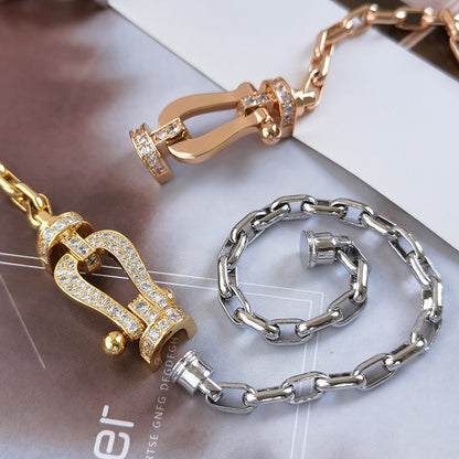 [Rose Jewellery]FORCE LARGE HORSESHOE CLASP  METAL BRACELET