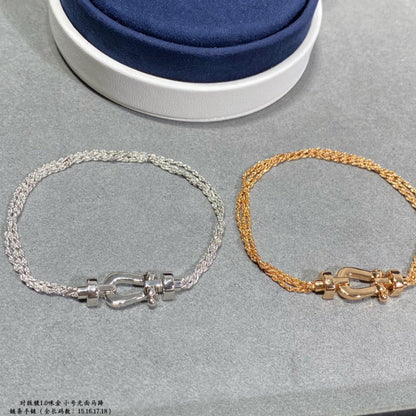 [Rose Jewellery]FORCE SMALL HORSESHOE  DIAMOND CHAIN ROPE BRACELET