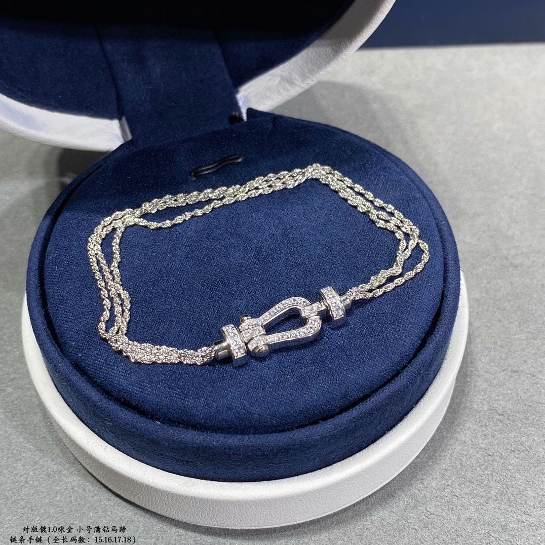 [Rose Jewellery]FORCE SMALL HORSESHOE  DIAMOND CHAIN ROPE BRACELET