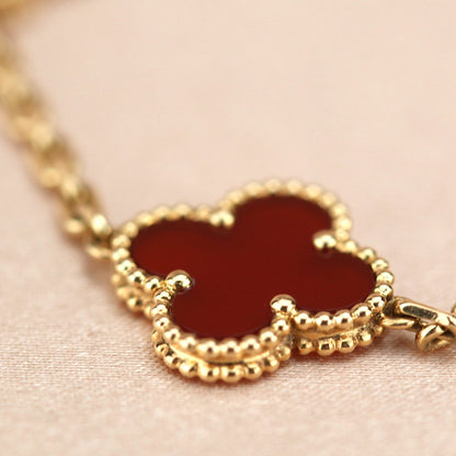 [Rose Jewellery]CLOVER 5 MOTIFS RED AGATE  BRACELET