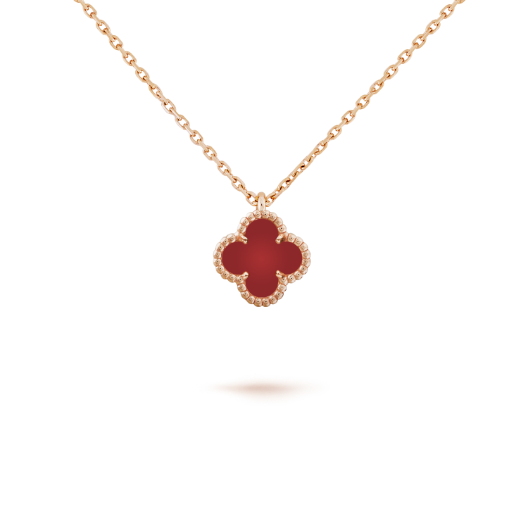 [Rose Jewellery]CLOVER MINI 9.5MM WHITE CARNELIANS NECKLACE