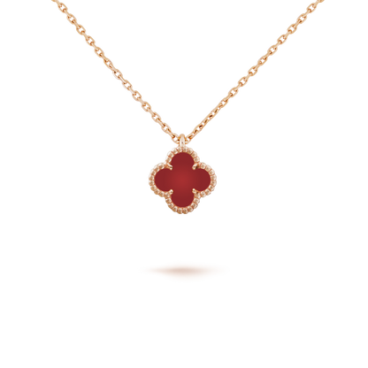 [Rose Jewellery]CLOVER MINI 9.5MM WHITE CARNELIANS NECKLACE