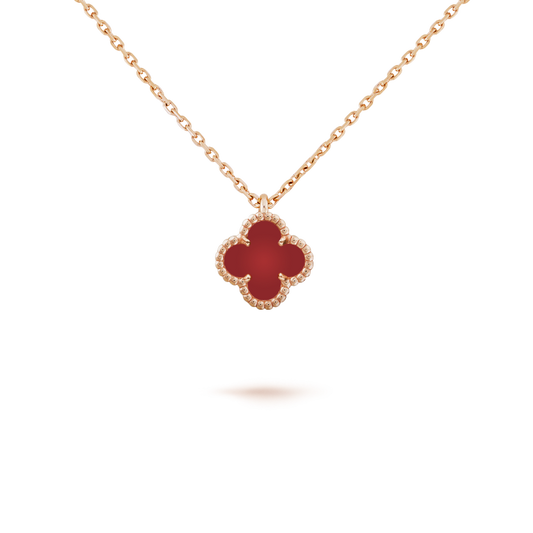 [Rose Jewellery]CLOVER MINI 9.5MM WHITE CARNELIANS NECKLACE