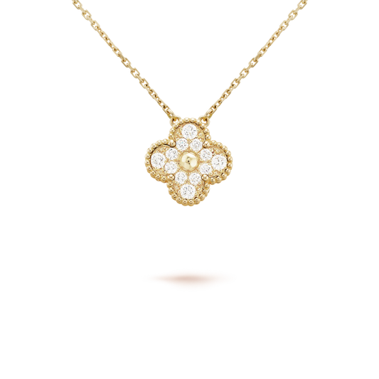 [Rose Jewellery]CLOVER 15MM DIAMOND SINGLE FLOWER NECKLACE