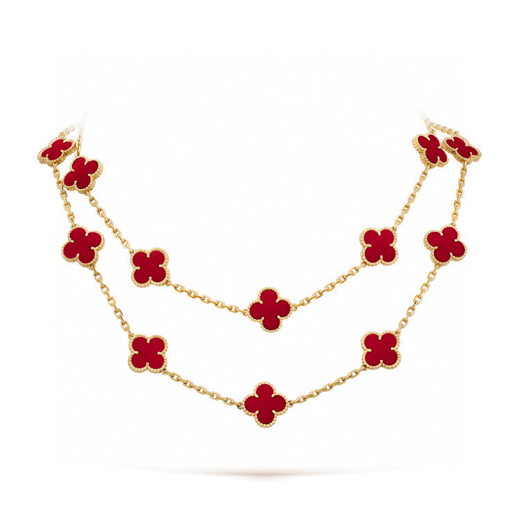 [Rose Jewellery]CLOVER 20 MOTIFS CARNELIAN NECKLACE