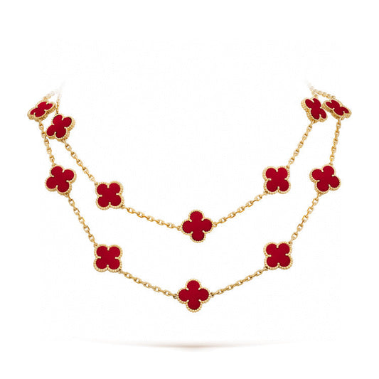 [Rose Jewellery]CLOVER 20 MOTIFS CARNELIAN NECKLACE