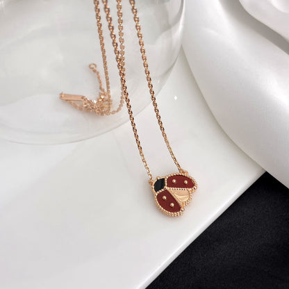 [Rose Jewellery]LUCKY  CARNELIANS LADYBUG NECKLACE