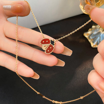 [Rose Jewellery]LUCKY  CARNELIANS LADYBUG NECKLACE