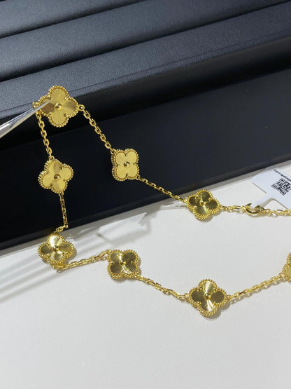 [Rose Jewellery]Clover 10 Motifs Gold Necklace