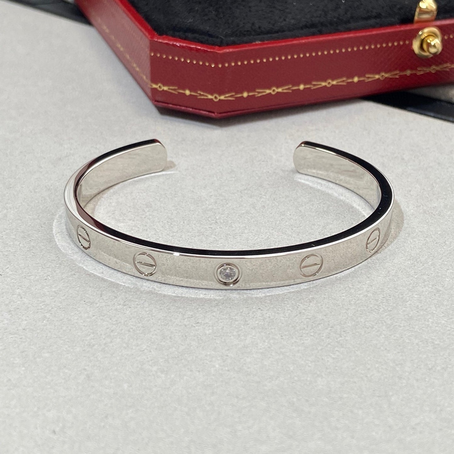 [Rose Jewellery]LOVE BRACELET 6.1MM 1 DIAMOND OPEN CUFF