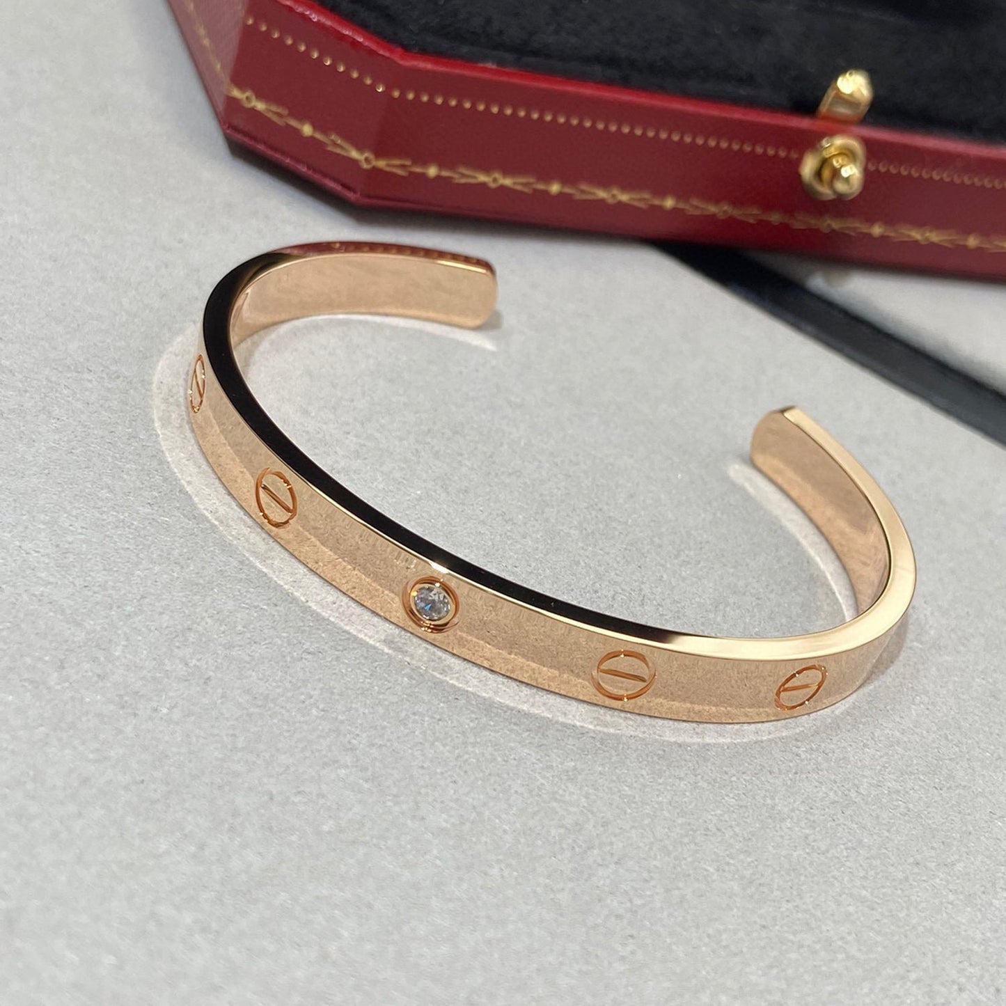 [Rose Jewellery]LOVE BRACELET 6.1MM 1 DIAMOND OPEN CUFF