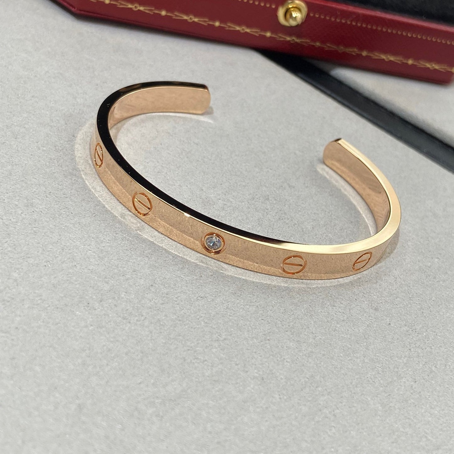 [Rose Jewellery]LOVE BRACELET 6.1MM 1 DIAMOND OPEN CUFF