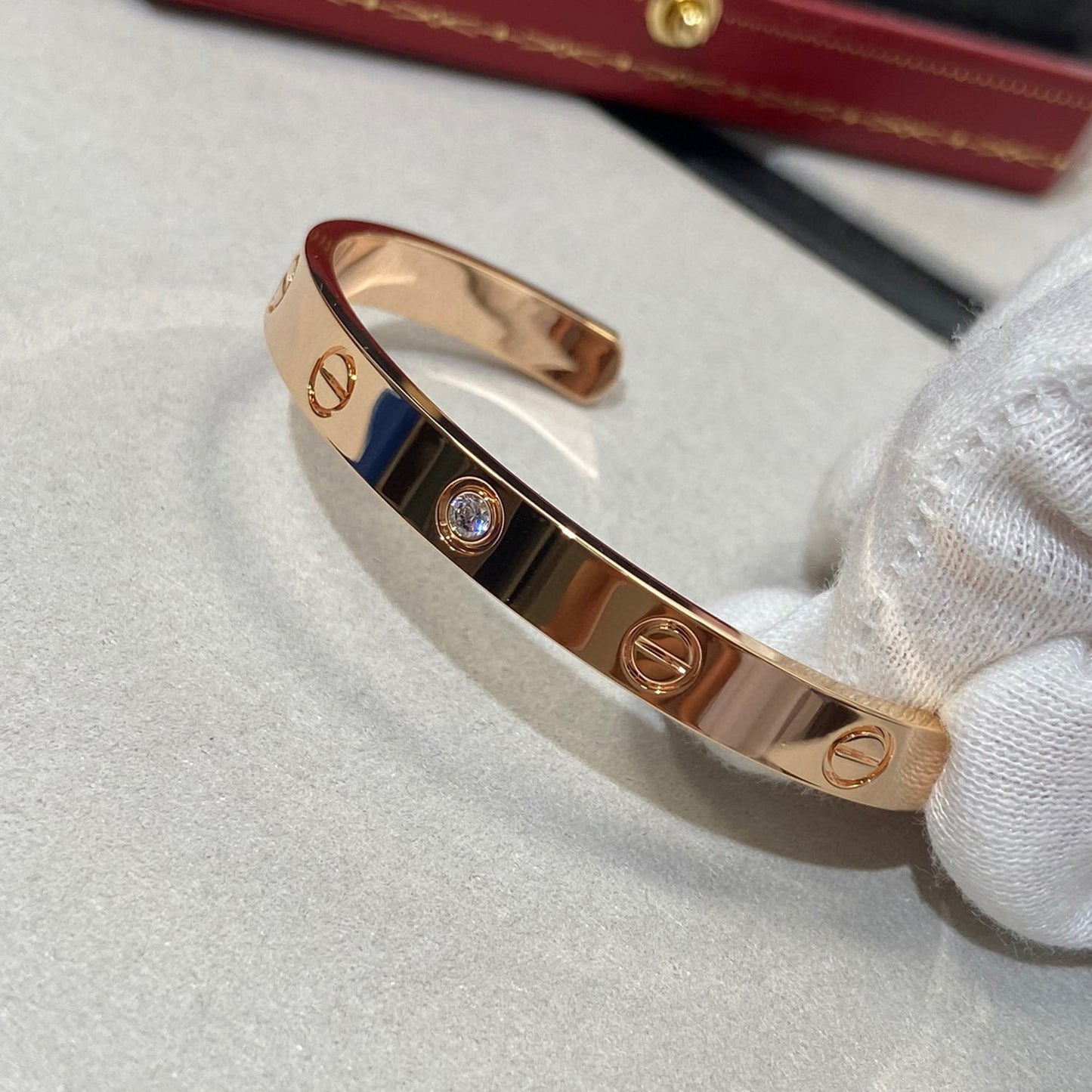 [Rose Jewellery]LOVE BRACELET 6.1MM 1 DIAMOND OPEN CUFF