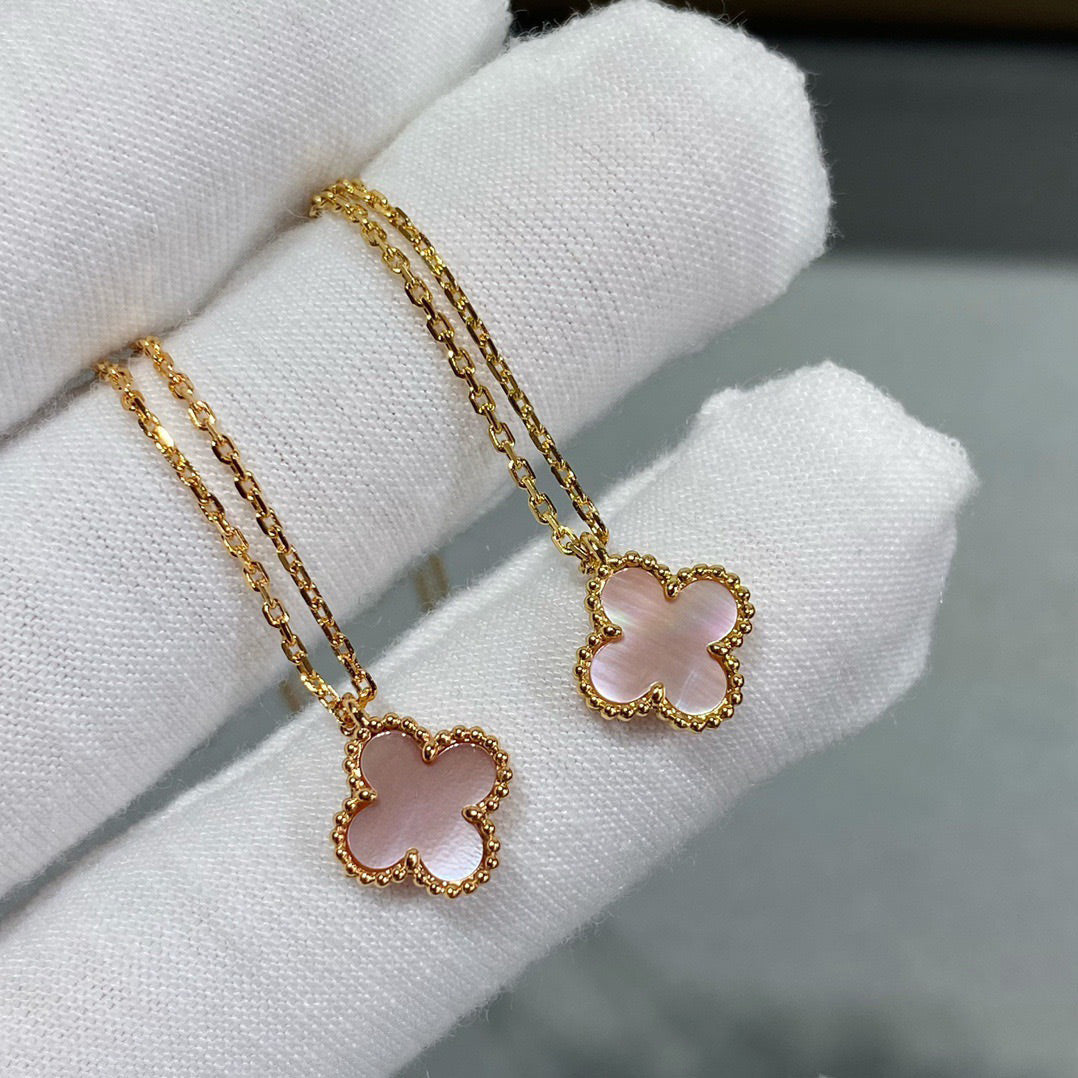 [Rose Jewellery]CLOVER 15MM PINK MOTHER-OF-PEARL SINGLE FLOWER NECKLACE