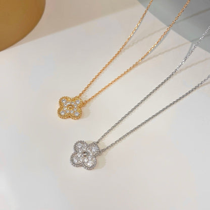 [Rose Jewellery]CLOVER 15MM DIAMOND SINGLE FLOWER NECKLACE