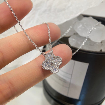 [Rose Jewellery]CLOVER 15MM DIAMOND SINGLE FLOWER NECKLACE