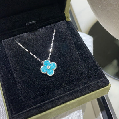 [Rose Jewellery]CLOVER 15MM DIAMOND SVRES PORCELAIN  NECKLACE SILVER