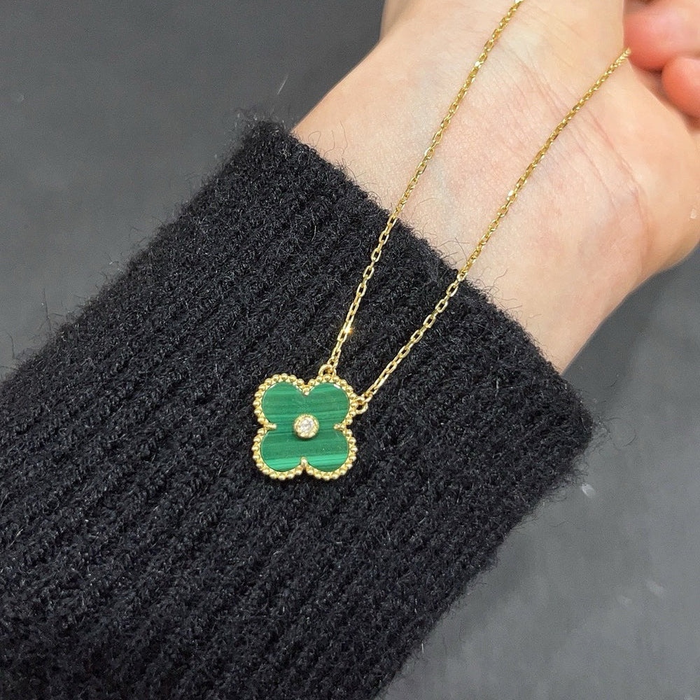 [Rose Jewellery]CLOVER 15MM DIAMOND TURQUOISE NECKLACE