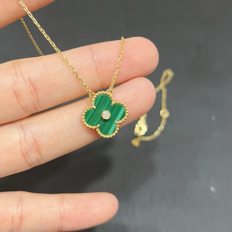 [Rose Jewellery]CLOVER 15MM DIAMOND TURQUOISE NECKLACE