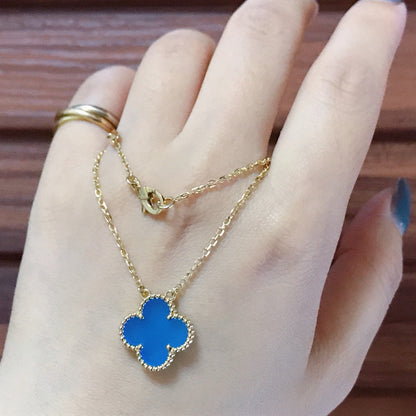 [Rose Jewellery]CLOVER 15MM BLUE AGATE NECKLACE