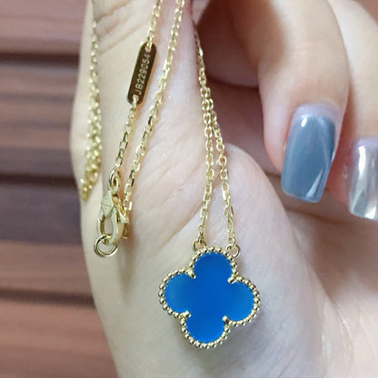 [Rose Jewellery]CLOVER 15MM BLUE AGATE NECKLACE