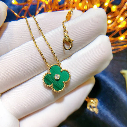 [Rose Jewellery]CLOVER 15MM DIAMOND TURQUOISE NECKLACE