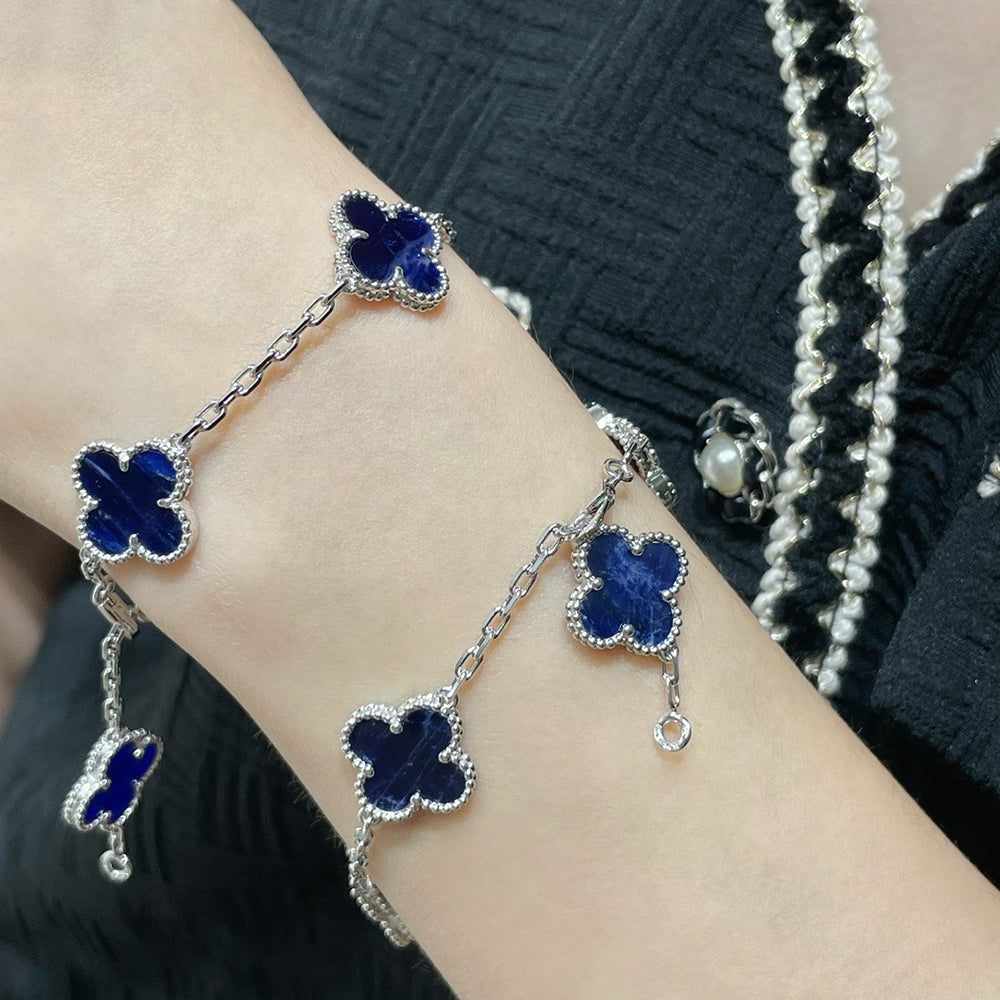 [Rose Jewellery]CLOVER 5 MOTIF PIETERSITE SILVER BRACELET