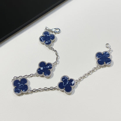 [Rose Jewellery]CLOVER 5 MOTIF PIETERSITE SILVER BRACELET