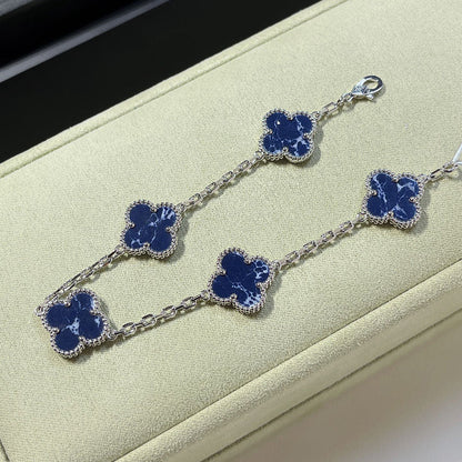 [Rose Jewellery]CLOVER 5 MOTIF PIETERSITE SILVER BRACELET