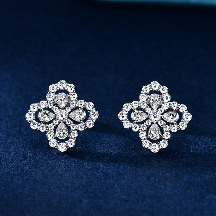 [Rose Jewellery]LOOP EARRINGS FULL MOTIF DIAMOND 16MM SILVE