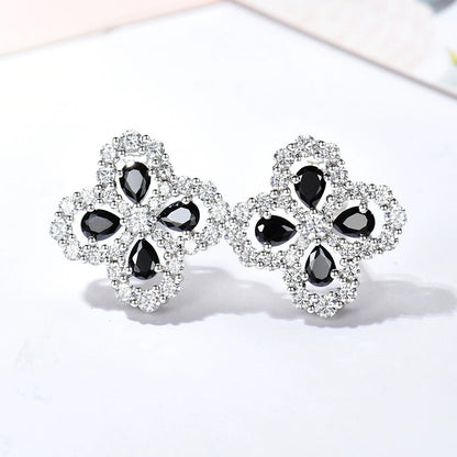 [Rose Jewellery]LOOP EARRINGS FULL MOTIF DIAMOND 16MM SILVE