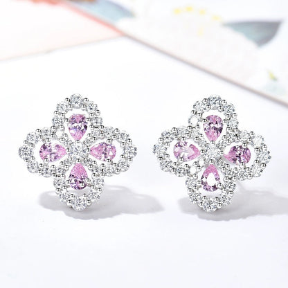 [Rose Jewellery]LOOP EARRINGS FULL MOTIF DIAMOND 16MM SILVE