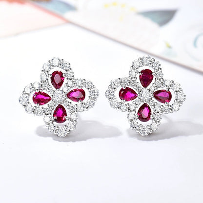 [Rose Jewellery]LOOP EARRINGS FULL MOTIF DIAMOND 16MM SILVE