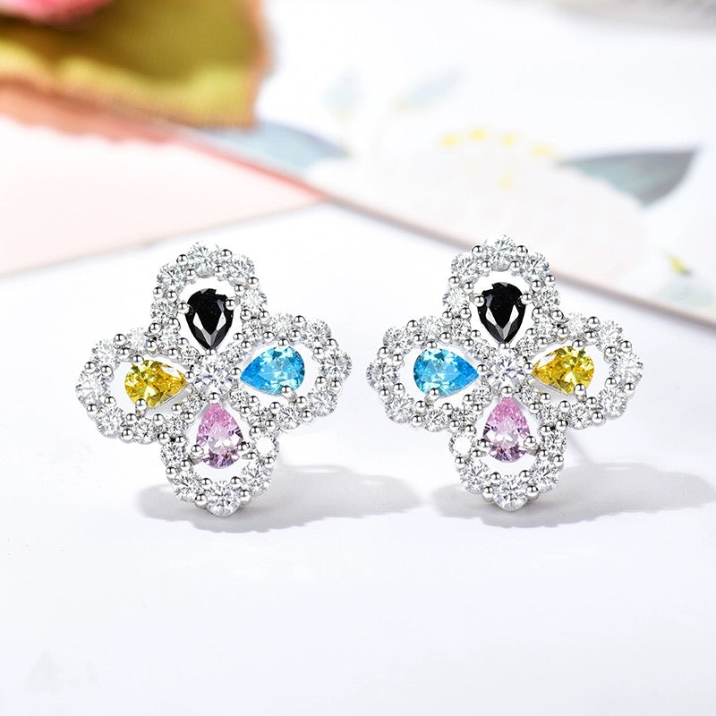 [Rose Jewellery]LOOP EARRINGS FULL MOTIF DIAMOND 16MM SILVE