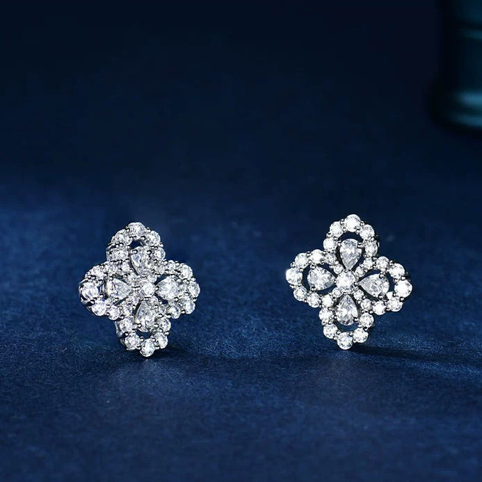 [Rose Jewellery]LOOP EARRINGS FULL MOTIF DIAMOND 16MM SILVE