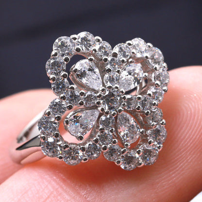 [Rose Jewellery]LOOP RING FULL MOTIF DIAMOND 16MM SILVE