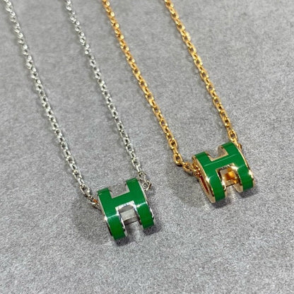 [Rose Jewellery]POP H GREEN NECKLACE SILVER AND GOLD