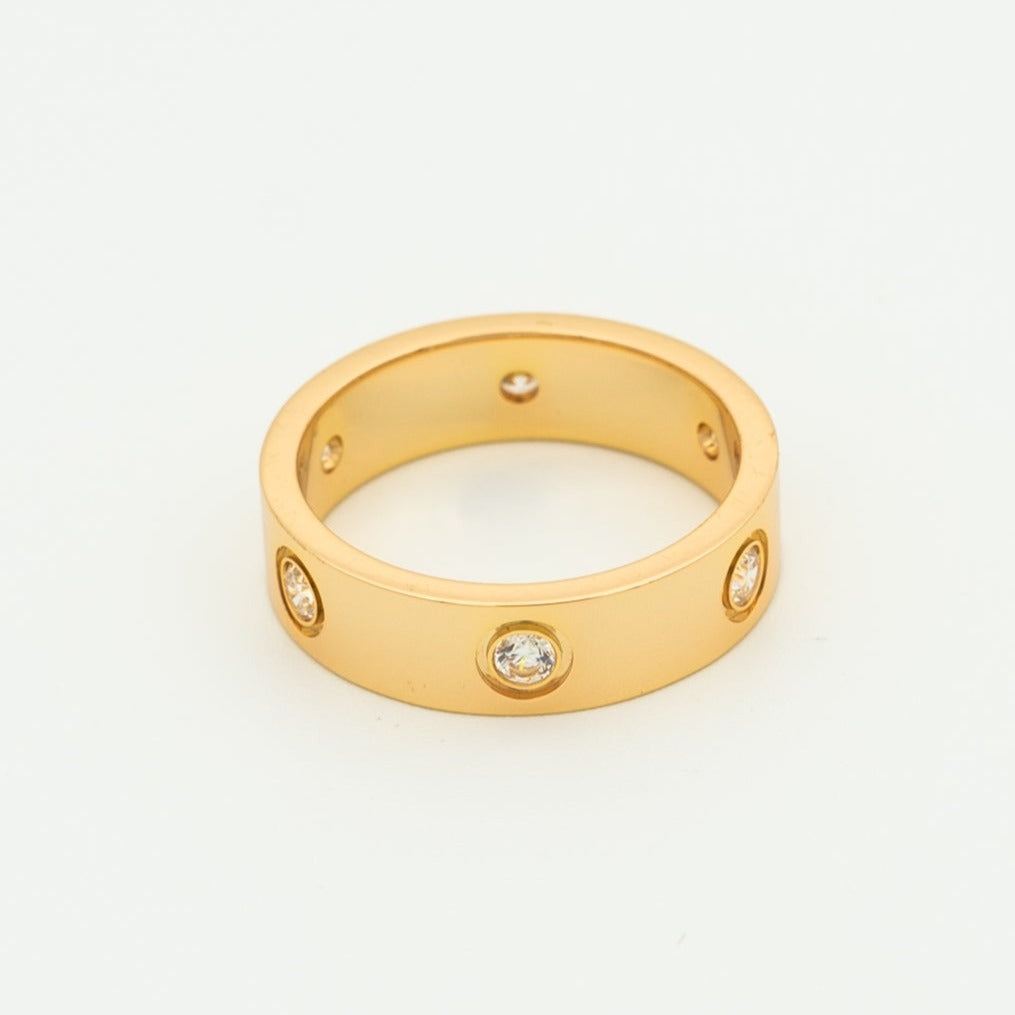 [Rose Jewellery]LOVE RING 5.5MM 6 DIAMONDS PINK GOLD