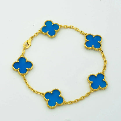 [Rose Jewellery]CLOVER 5 MOTIFS BLUE AGATE BRACELET