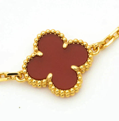 [Rose Jewellery]CLOVER  5 MOTIFS CARNELIAN GOLD BRACELET