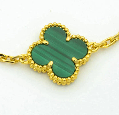 [Rose Jewellery]CLOVER  5 MOTIF MALACHITE DIAMOND BRACELET