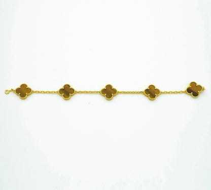 [Rose Jewellery]CLOVER  5 MOTIFS TIGER EYE BRACELET