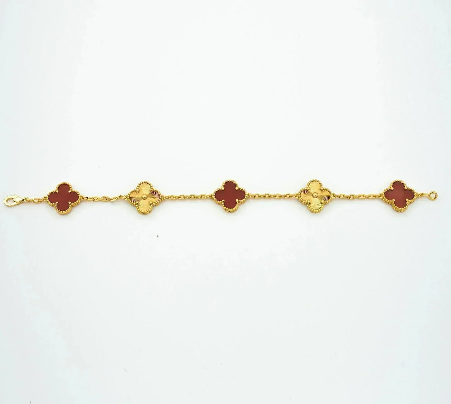 [Rose Jewellery]CLOVER  5 MOTIFS CARNELIAN GOLD BRACELET