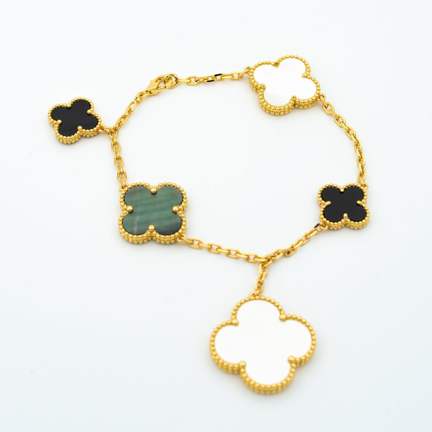 [Rose Jewellery]CLOVER BRACELET 5 MOTIFS ONYX MOP