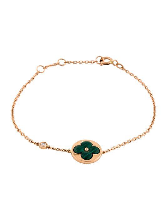 [Rose Jewellery]SUN MALACHITE 1 DIAMOND PINK GOLD BRACELET