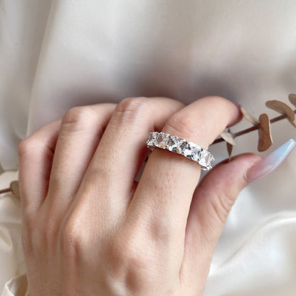 [Rose Jewellery]Elegant Princess Cut Tennis Ring