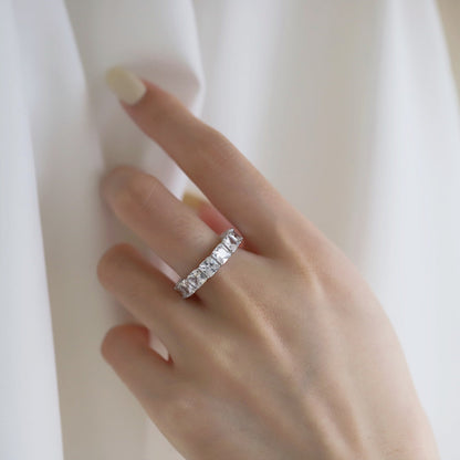 [Rose Jewellery]Elegant Princess Cut Tennis Ring