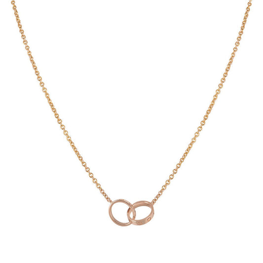 [Rose Jewellery]LOVE NECKLACE DOUBLE RING PINK GOLD