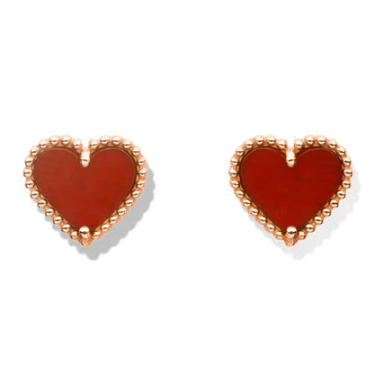 [Rose Jewellery]HEART CARNELIAN STUD EARRINGS